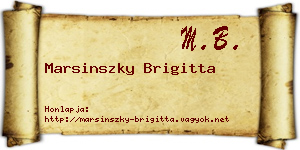 Marsinszky Brigitta névjegykártya